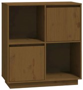 Kwadratowy drewniany regał z 2 szafkami miodowy brąz S1-E29