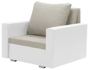 Fotel rozkładany 1 os z funkcją spania EKO Jasny beżowy/Biały