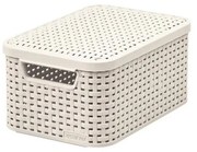Kremowy plastikowy pojemnik z pokrywką 20x29x14 cm Style – Curver