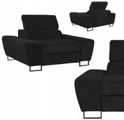 Fotel wypoczynkowy Savio salon Family meble czarny sztruks reg zagłówek
