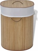 Owalny bambusowy kosz na pranie T1-T70