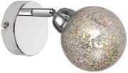 Chromowy kinkiet ścienny LED z gwiazdkami w kloszu - V091-Prozer