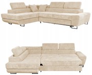 Narożnik rogówka rozkładany f spania Savio lewy Family meble beżowy sztruks