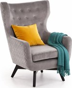 Popielaty fotel do karmienia typu uszak G0-L05