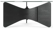 Czarny okrągły stolik ze szklanym blatem 87x87 cm Madera – Umbra