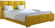 Żółte tapicerowane łóżko 200x200 R7-E71