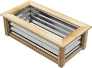 Outsunny Podwyższone łóżko ogrodowe, samoodprowadzające, otwarta podłoga, metal + drewno, 90 x 45 x 30 cm