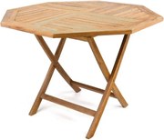 Składany stół DIVERO z drewna tekowego Ø 100 cm
