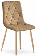 Brązowe krzesło do jadalni welurowe LIBRA