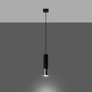 Lampy wiszące nowoczesny Zarpex, stal - 1 źródło światła 3000K - L.8 x H.100 cm - czarny/chrom