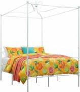 Łóżko metalowe z baldachimem w kolorze białym 180x200 cm F5-B63