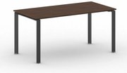 Stół konferencyjny do biura PRIMO INFINITY, 160x80 cm, czarna podstawa, orzech
