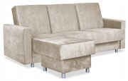 Wersalka Narożnik Alicja z pufą sofa kanapa rozkładana Family Meble beżowa