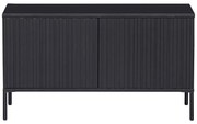 Czarna szafka pod TV z litego drewna sosnowego 100x56 cm Gravure – WOOOD