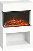 HOMCOM Elektryczny kominek, 2 poziomy grzewcze, 6 kolorów płomieni, termostat, pilot, biały | Aosom PL