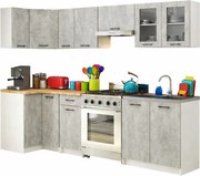 Komplet mebli kuchennych narożnych beton 300 cm Z3-W83