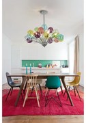 Żyrandol sufitowy GRAPE, chrom + kolorowe szkło