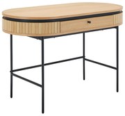 Biurko z 1 szufladą – Okleina dębowa – Naturalny i czarny – CARDIONA