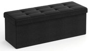 Stołek ze schowkiem OTTOMAN 110x38 cm, czarny