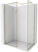 Mexen Kioto-XF ścianka prysznicowa Walk-in z ramką 150 x 70 cm, transparent 10 mm, złota - 800-150-202-04-50-070-XF