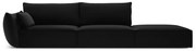 Czarna aksamitna sofa lewostronna 264 cm Vanda – Mazzini Sofas