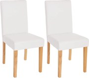 Zestaw 2 krzeseł do jadalni Littau ze sztucznej skóry,  imitacja skóry, matowy biały, jasne nogi