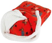 Koc z baranka z mikropluszu BUFFALO DEER czerwony Rozmiar: 150 x 200 cm