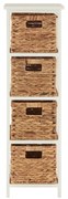 Biały/naturalny regał łazienkowy z litego drewna paulowni 32x100 cm Padstow – Premier Housewares