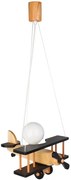 Czarna lampa wisząca dziecięca samolot - S199 M0-T45