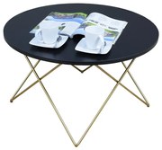 Stolik kawowy ze złotym stelażem czarny F9-N42