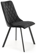 Czarne welurowe krzesło pikowane A3-W85