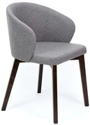 Drewniane szare tapicerowane krzesło L7-F26