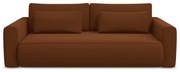 Aksamitna rozkładana/ze schowkiem sofa w kolorze terakoty 238 cm Kapua – Makamii