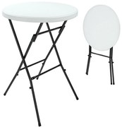 Casaria Stół imprezowy LYDA z plastiku, Ø72x110cm, biała