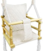 Drewniana huśtawka dziecięca 3w1 ecru M7-L42