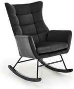 Fotel bujany BAZALTO VELVET czarny HALMAR