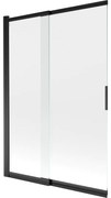 Mexen Fox parawan nawannowy 2-skrzydłowy przesuwny 120 x 150 cm, transparent, czarny - 891-120-002-70-00