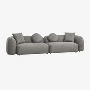 2-częściowa Sofa Modułowa W Tkaninie Coco Szenilowej Granitowo-szary Gruby Szenil - Sklum