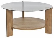 Stolik konferencyjny Clara Sapphire Oak z ciemnym szkłem