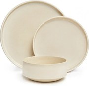 12-częściowy zestaw kremowych naczyń z kamionki Bonami Selection Malia