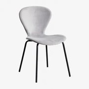 Krzesło Do Jadalni Sztaplowane W Aksamicie Uit Jasny Szary & Czarny - Sklum