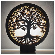 Li-Go 23648/DUB2 - Dekoracyjna lampka stołowa LED ściemnialna 12W/230V 30x31 cm dąb