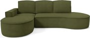 Narożnik MOLLY Lewostronny z funkcją spania, wolnostojący tkanina CURIO 39 Zielony