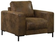 Brązowy fotel z imitacji skóry Lofty Lilly – Miuform