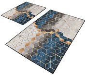 Niebiesko-szare dywaniki łazienkowe zestaw 2 szt. 60x100 cm Optic – Mila Home