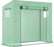 Outsunny Foliowa Szklarnia, Szklarnia z Drzwiami Rolowanymi, Bocznym Oknem, dla Ogrodu, ze Stali, Tworzywa Sztucznego, 200 x 76 x 168 cm, Zielona