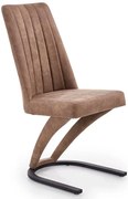 Brązowe tapicerowane krzesło nowoczesne na płozach Z5-E12