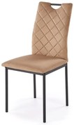 Krzesło tapicerowane K577 VELVET beżowe/czarne HALMAR