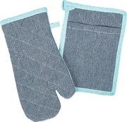 Rękawica kuchenna z magnesem i podkładką z kieszenią Heda szary, 18 x 32 cm, 18 x 25 cm