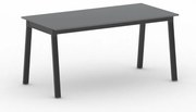 Stół konferencyjny do biura PRIMO BASIC, 160x80 cm, czarna podstawa, grafit